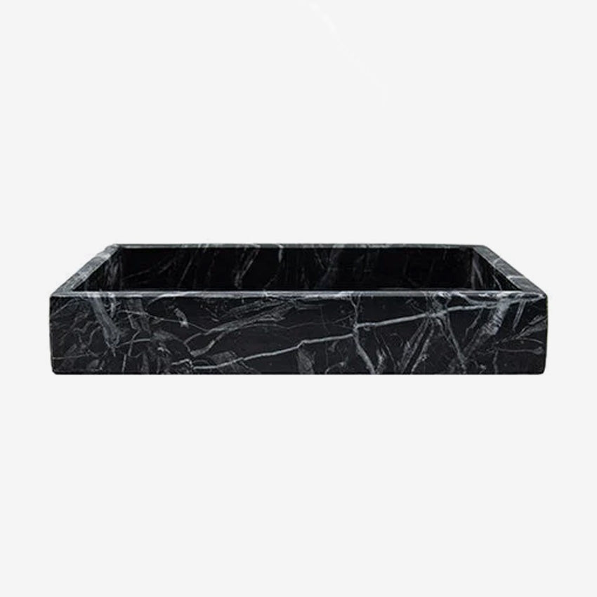 Belle de Provence Marble Tray - Elegant Serving Tray for Dining, Bathroom Decor, Jewelry Display & Home Organization | French Inspired Stone Cheese Board & Vanity Tray