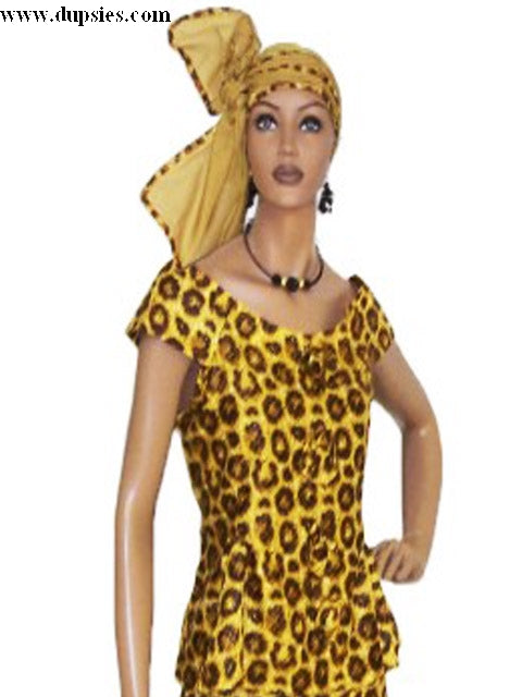 Stylish Brown & Gold African Leopard Print Blouse for Women - Perfect for Casual Outings, Parties & Fashionable Everyday Wear