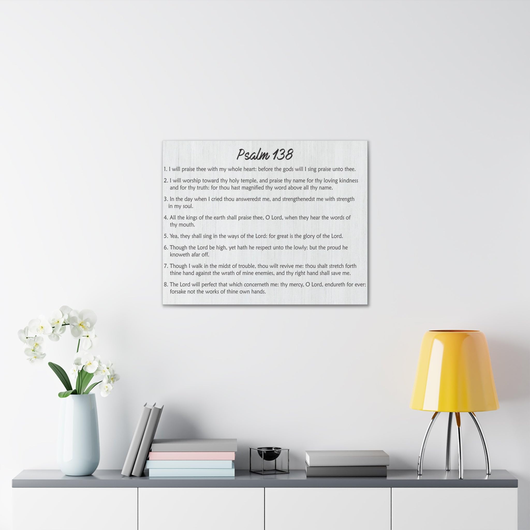 Bible Art Psalm 138 Landscape Canvas Print - Christian Home Decor & Spiritual Gift for Worship, Prayer Rooms, Church Offices - Express Your Love with Scripture Wall Art