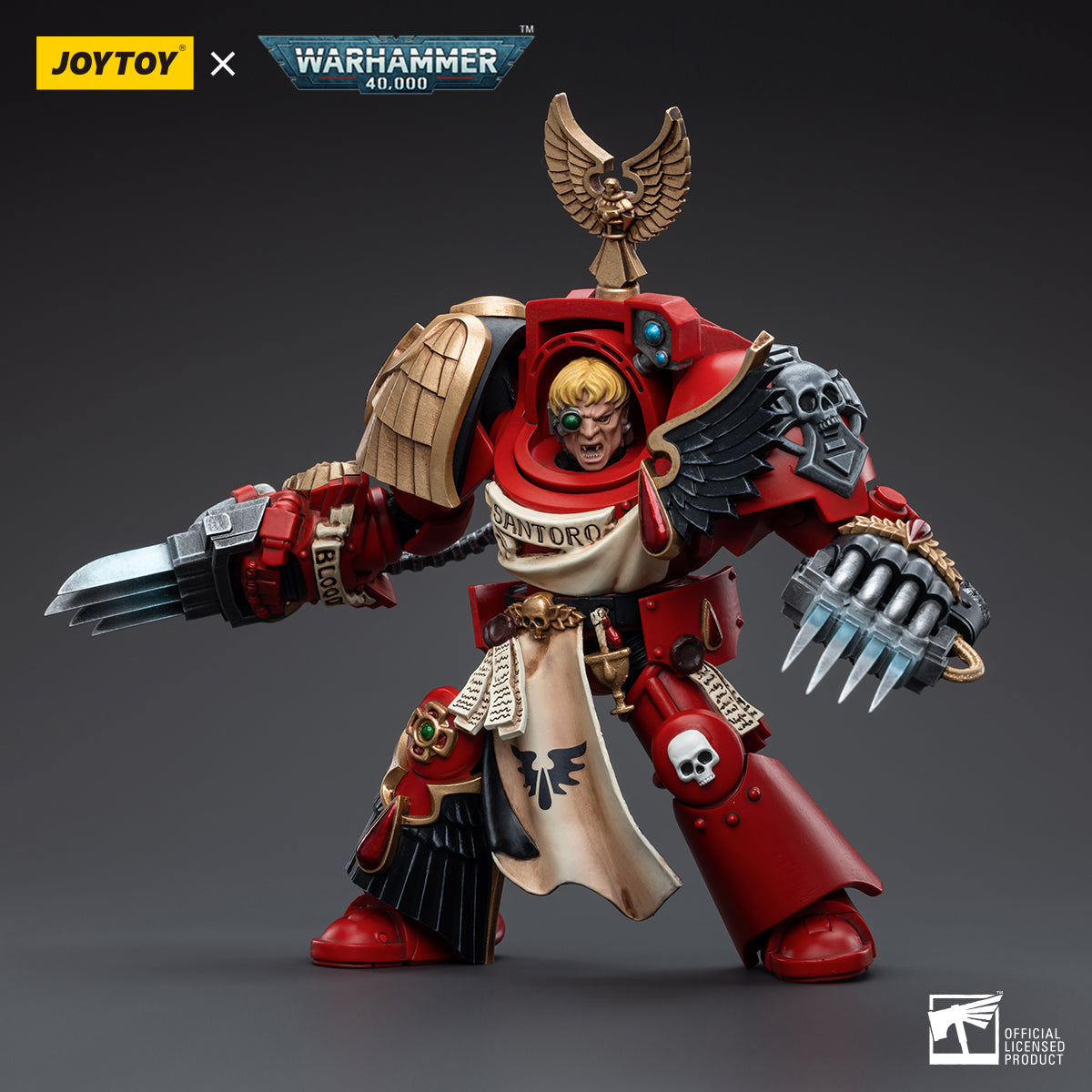 JOYTOY 1/18 Scale Warhammer 40K Blood Angels Assault Terminators Action Figure Set - 6pcs Collectible Miniatures for Tabletop Gaming & Display