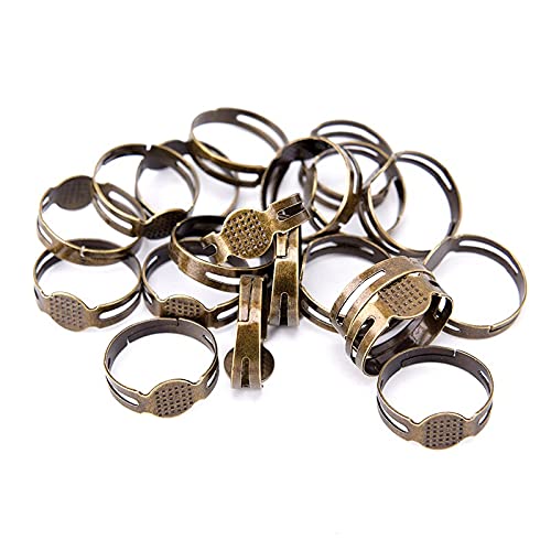 50pcs Adjustable 8mm Flat Pad Ring Blanks for Jewelry Making - DIY Craft Accessories - Never Fade & Rust Resistant (Bronze) - Perfect for Wedding Bands, Stackable Rings & Jewelry Repair
