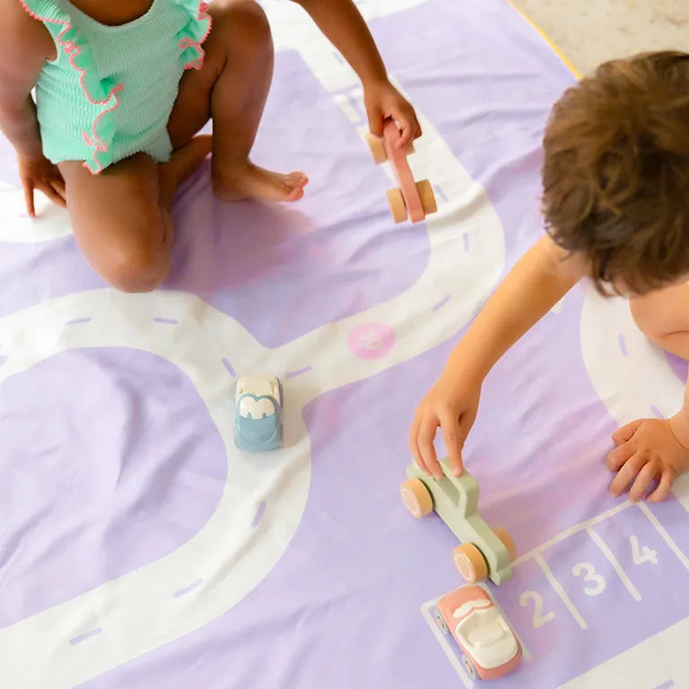 Lavender Road Play Towel - Soft & Absorbent Kids Play Mat for Indoor & Outdoor Activities - Perfect for Beach, Picnic, Yoga, and Playtime