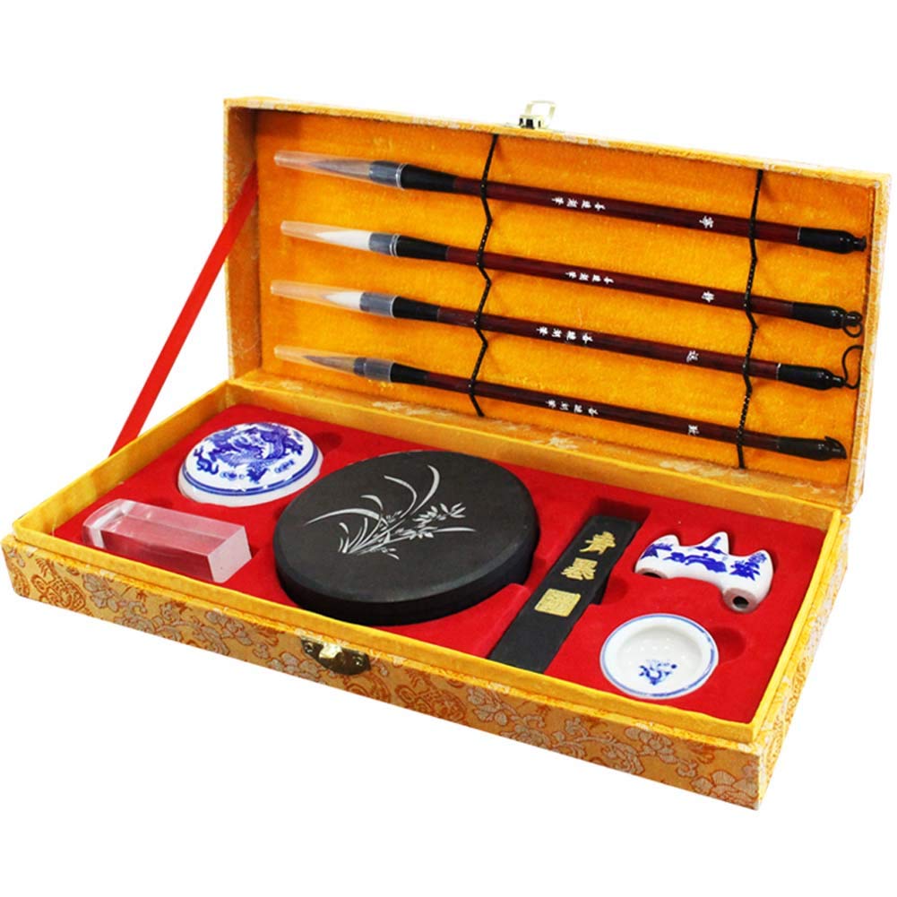 Premium Japanese & Chinese Calligraphy Brush Pen Set - Sumi Ink, Kanji Writing & Painting Kit (10-Piece) - Perfect for Traditional Art, Zen Meditation & Home Decor