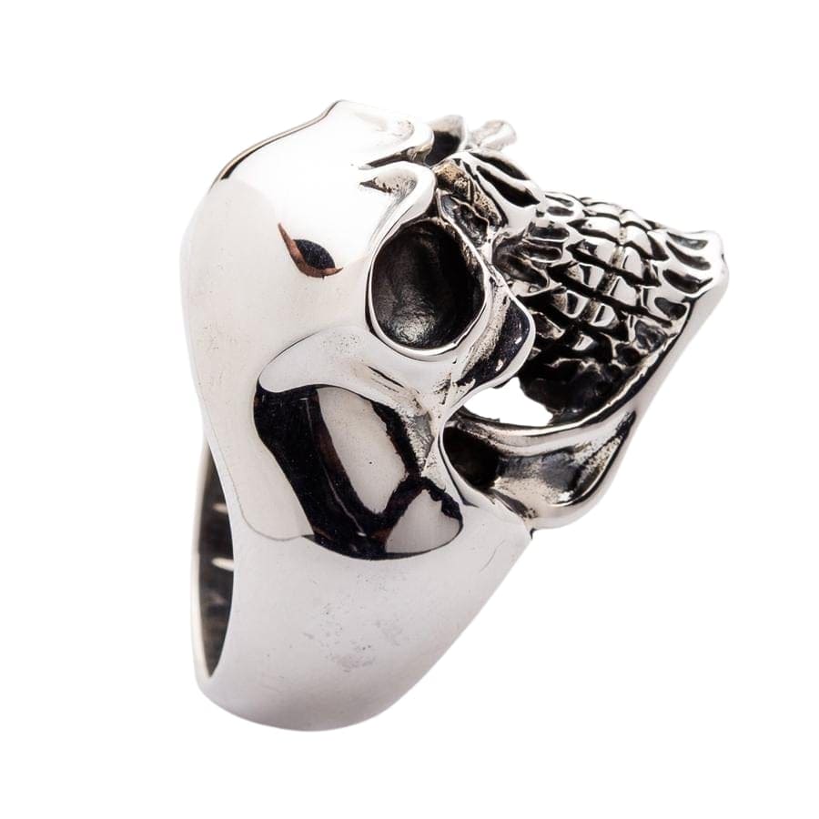 Laughing Skull 925 Sterling Silver Men's Biker Ring - Gothic Punk Jewelry for Motorcycle Riders & Rock Fashion Enthusiasts | Perfect for Biker Events, Concerts & Edgy Style Statements