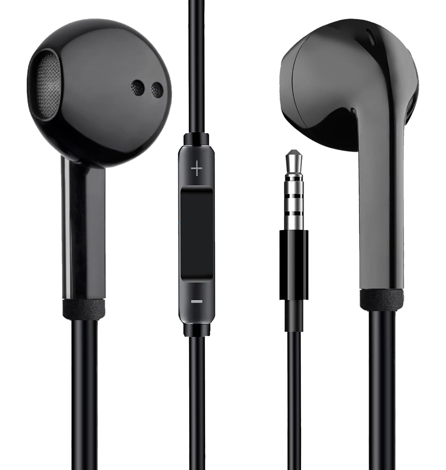 Premium Wired Earbuds with Deep Bass & Noise Cancelling - In-Ear Headphones with Volume Control & Mic - 3.5mm Jack for Gaming, Workouts & Commuting - Crystal Clear Sound (Pure White)