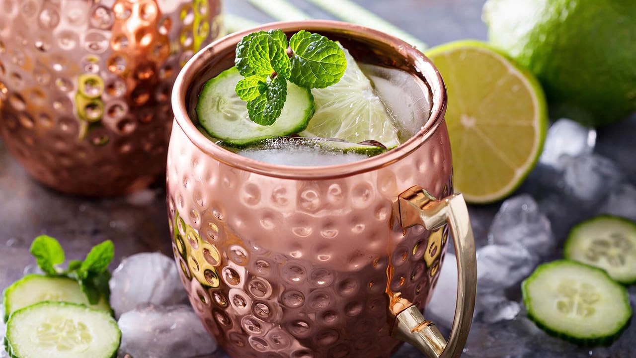 Premium 20oz Moscow Mule Mugs Set of 2 - Pure Copper Cups for Cocktails, Gift Box Included | Perfect for Moscow Mule, Mojito, Whiskey & Iced Coffee | Rust-Free Copper Mugs with Ergonomic Handle for Home Bar & Outdoor Parties