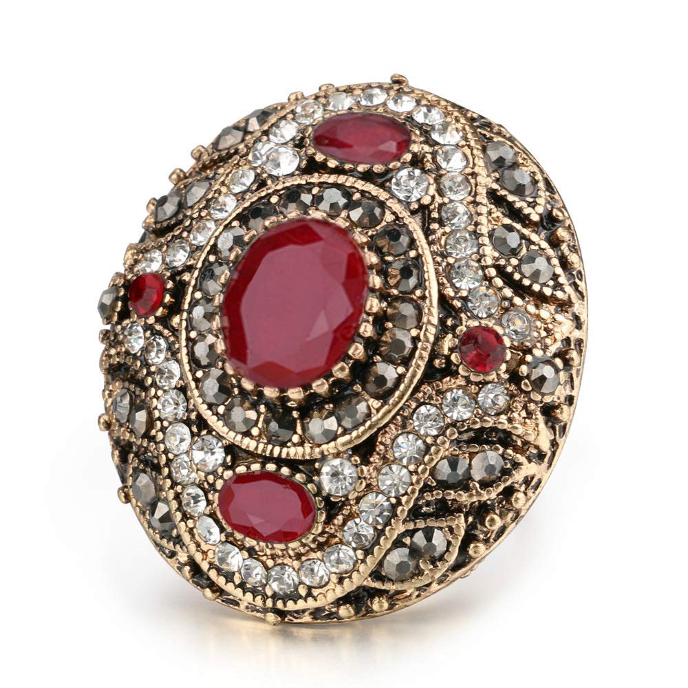 Antique Turkish Jewelry Ring for Women with Colorful Stones - Perfect for Parties & Gifts