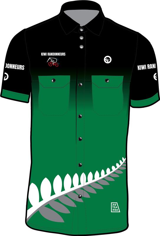 Kiwi Randoneurs Button Up Gravel Shirt - Men's Short Sleeve Cycling & Outdoor Adventure Shirt for Biking, Hiking & Travel