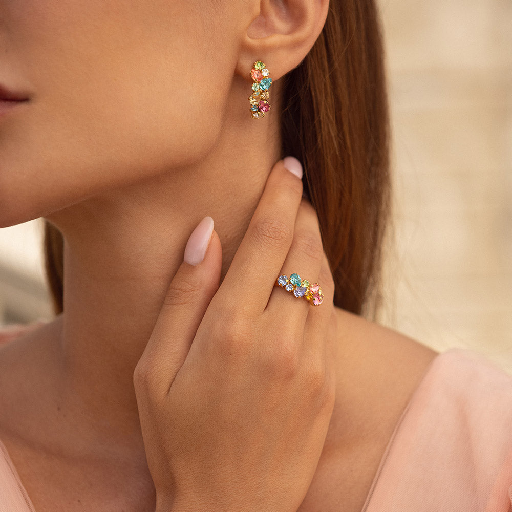 Gabriella Ring - Rainbow Color Stackable Rings Set for Women | Perfect for Layering, Everyday Wear & Special Occasions