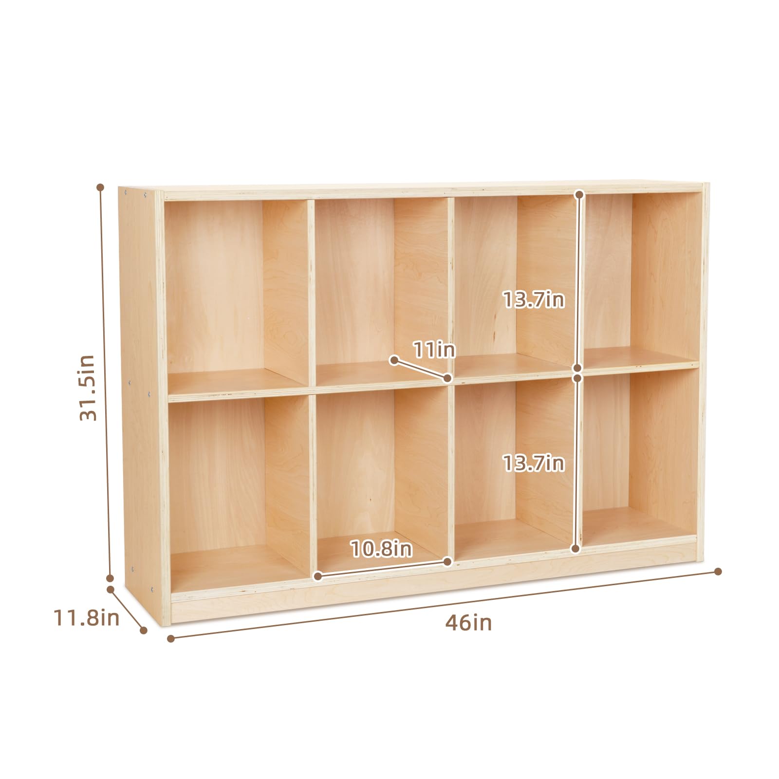 8-Compartment Wooden Storage Cabinet Backpack - Kids Toy Organizer & Bookshelf for Classroom, Playroom, Kindergarten, Living Room, Office - Perfect for Home Organization and Child-Friendly Storage Solutions