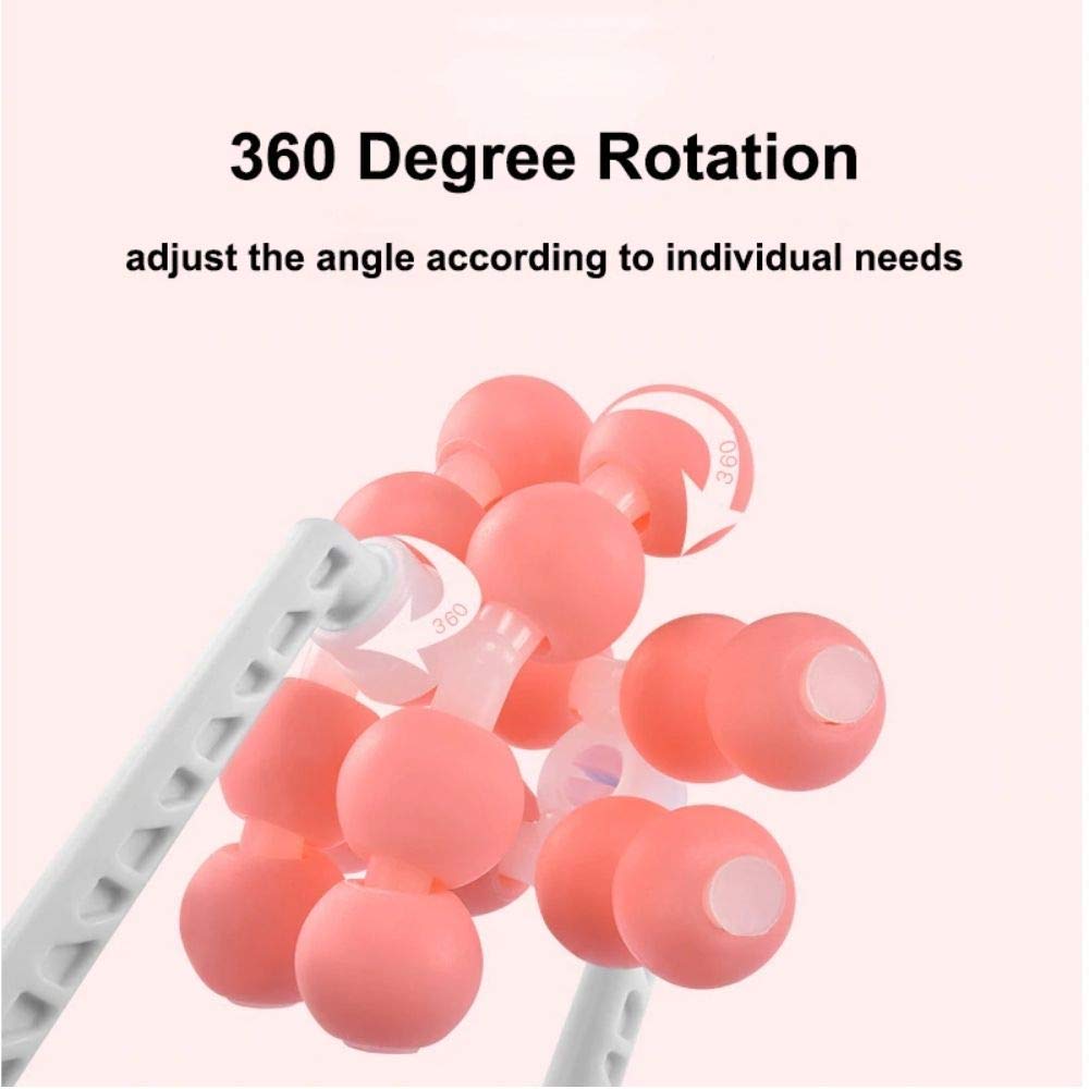 16 Balls Roller Massager for Calf, Arms, Legs & Waist - Relieve Muscle Pain, Soreness, Fatigue & Swelling - Pink Muscle Recovery Tool for Athletes, Yoga & Post-Workout Relaxation at Home or Gym