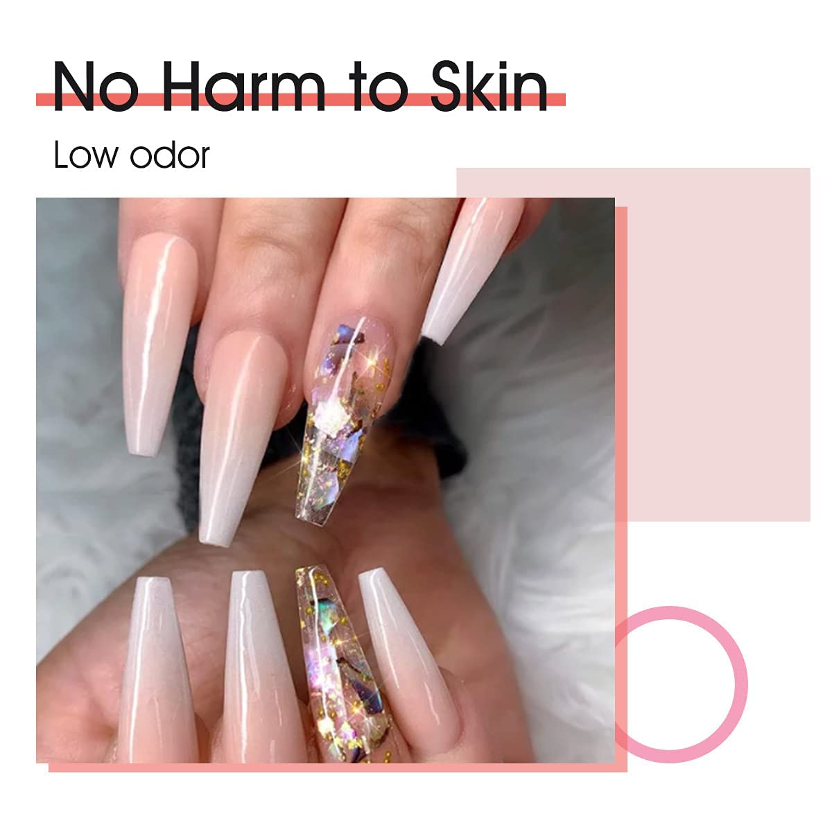 ROSALIND 60ml Soft Pink Poly Nail Extension Gel - Pale Pink Acrylic Nail Art Gel for DIY Home Manicure & Nail Decoration, UV/LED Lamp Required | Perfect for Salon Professionals & At-Home Nail Enthusiasts