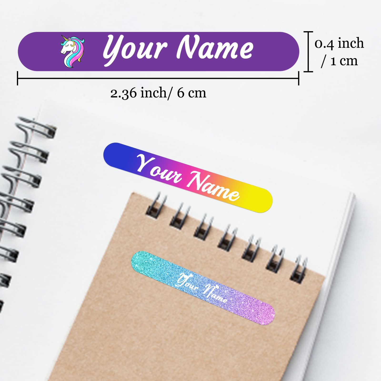 100 Pcs Custom Waterproof Name Stickers for Kids - Personalized Labels for School Supplies, Daycare Items & Water Bottles | Durable, Washable & Fun Designs for Organizing Kids' Belongings