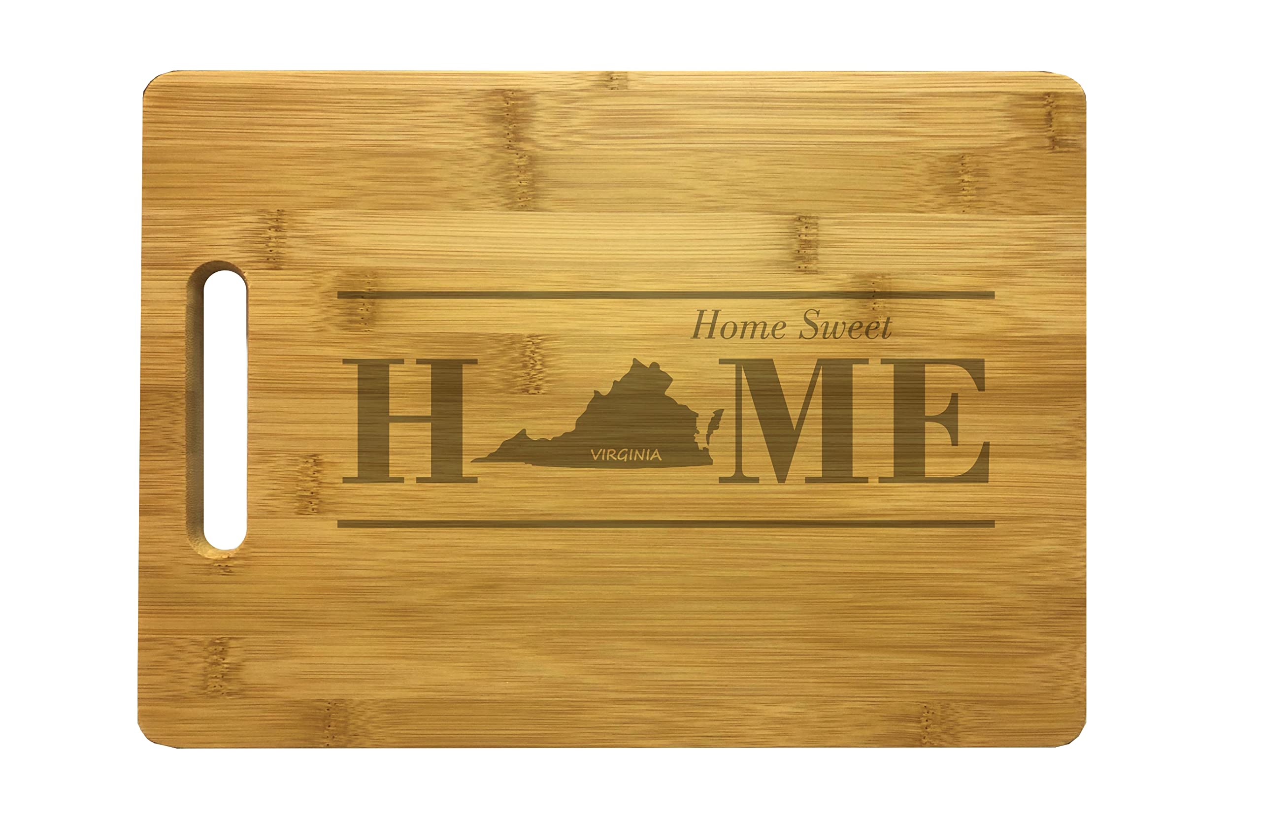 Virginia Engraved Large Bamboo Cutting Board - Personalized 'Home Sweet Home' Housewarming Gift for Kitchen, Wedding & New Home Decor