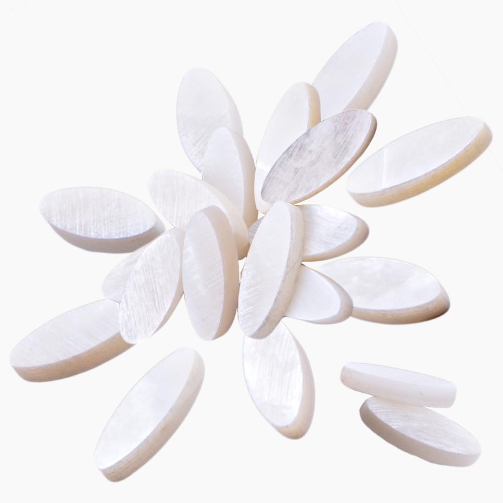 Premium White Pearl Oblay Inlay Dots for Guitar Fingerboard - Pack of 10 | Perfect for DIY Guitar Repair, Customization & Luthier Projects