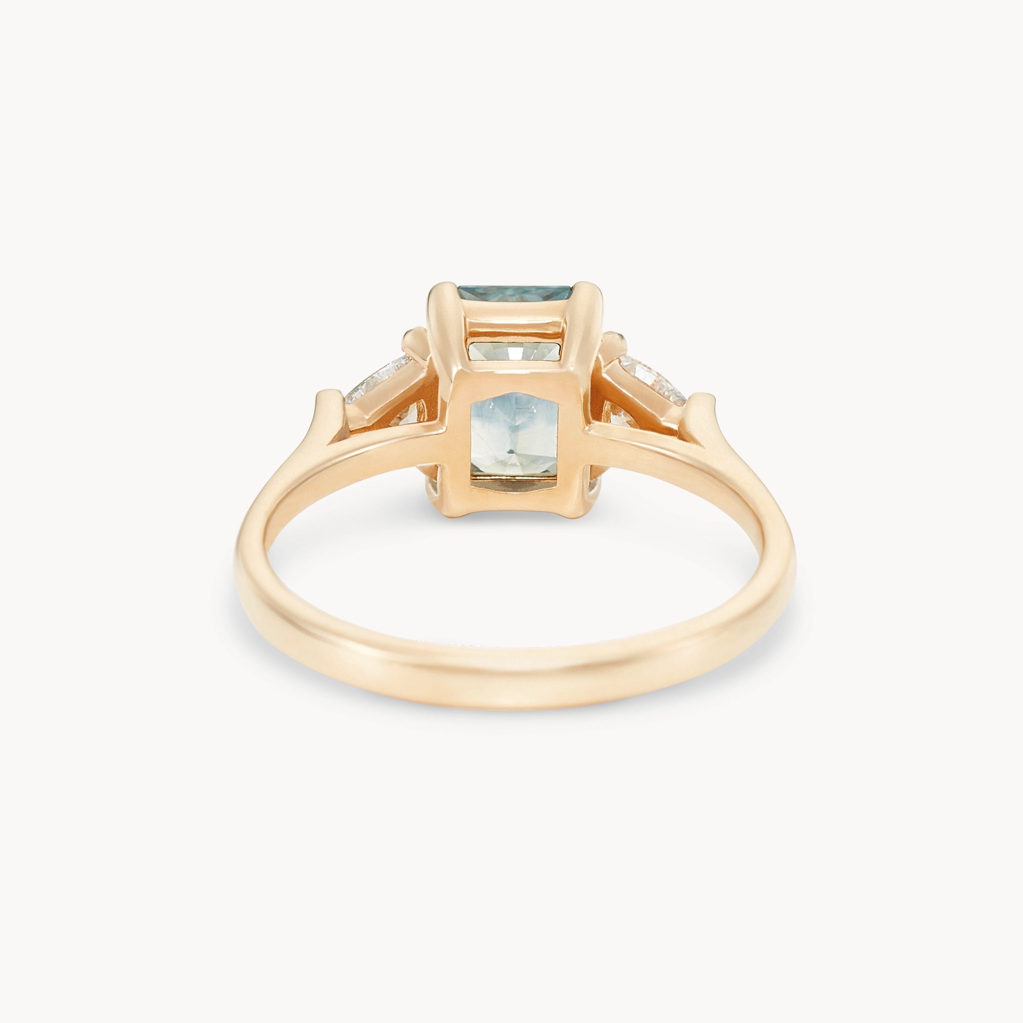 Twilight’s Whisper Unique 14K Yellow Gold Ring with Radiant Cut Sapphire – Perfect for Evening Galas, Weddings & Special Occasions