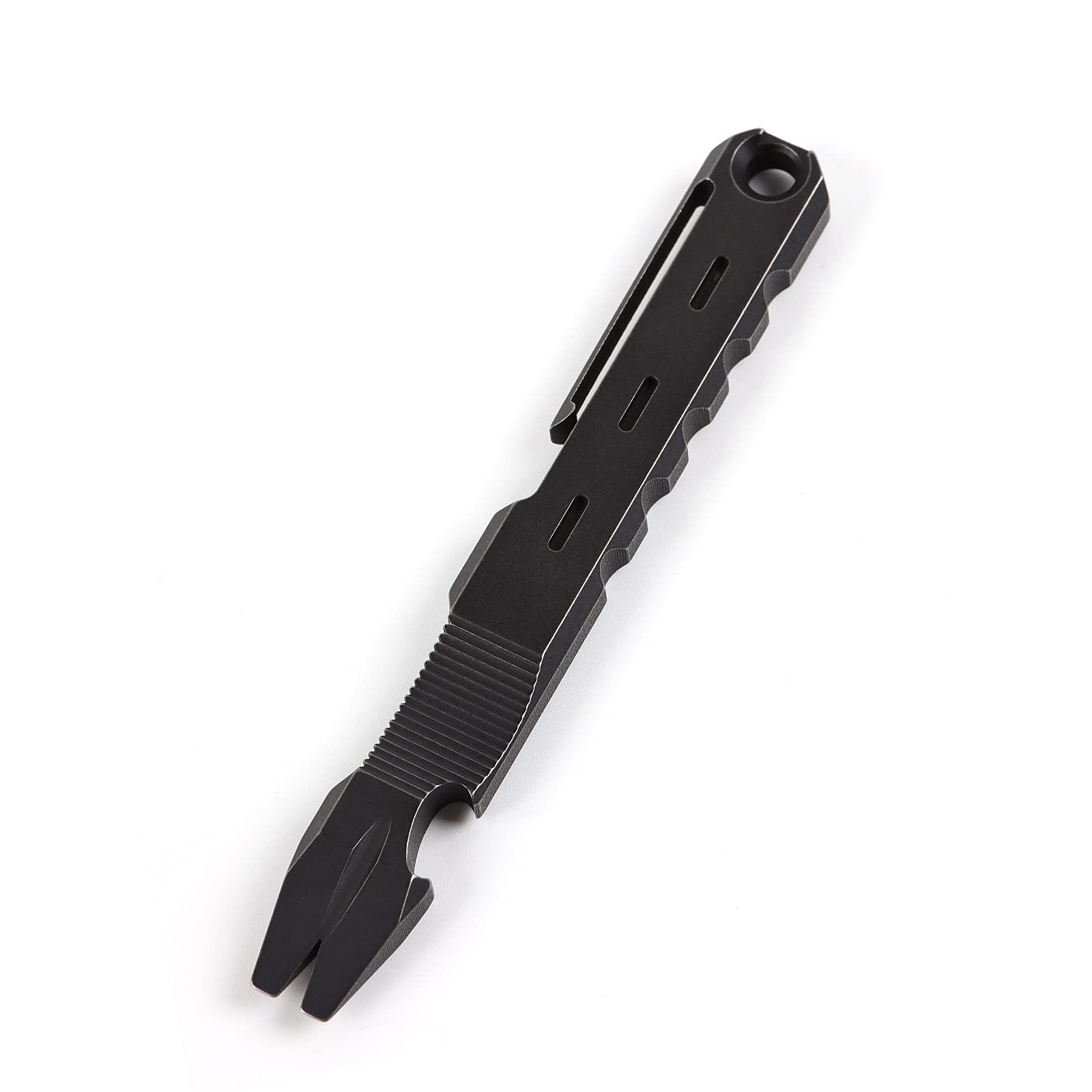 Titanium EDC Pry Bar Tool - Multifunctional Pocket Knife with Nail Puller, Bottle Opener & Clip - Compact Everyday Carry Gear for Camping, Hiking & Survival (Black)
