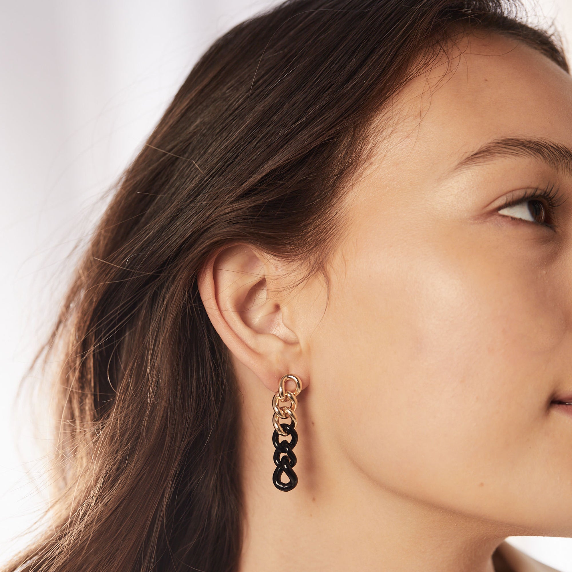 Elegant Black and Gold Chain Earrings for Women | Trendy Dangle Drop Jewelry | Perfect for Parties, Weddings & Everyday Wear