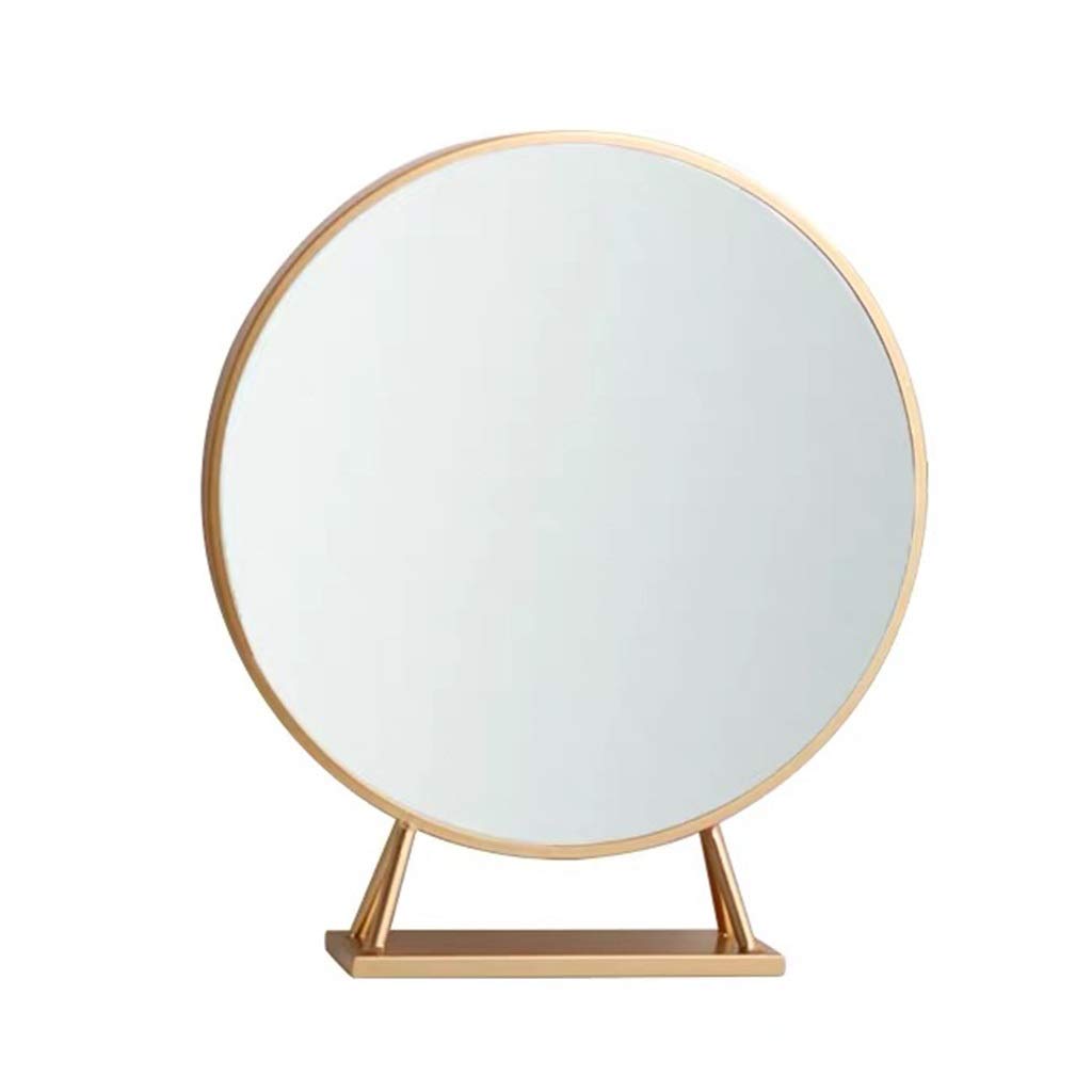 Premium Large Round Makeup Mirror - 40x50cm Gold Vanity Mirror with Stand, Nordic Style Dressing Table Mirror for Bedroom & Home Decor | Perfect for Makeup, Skincare, and Hair Styling