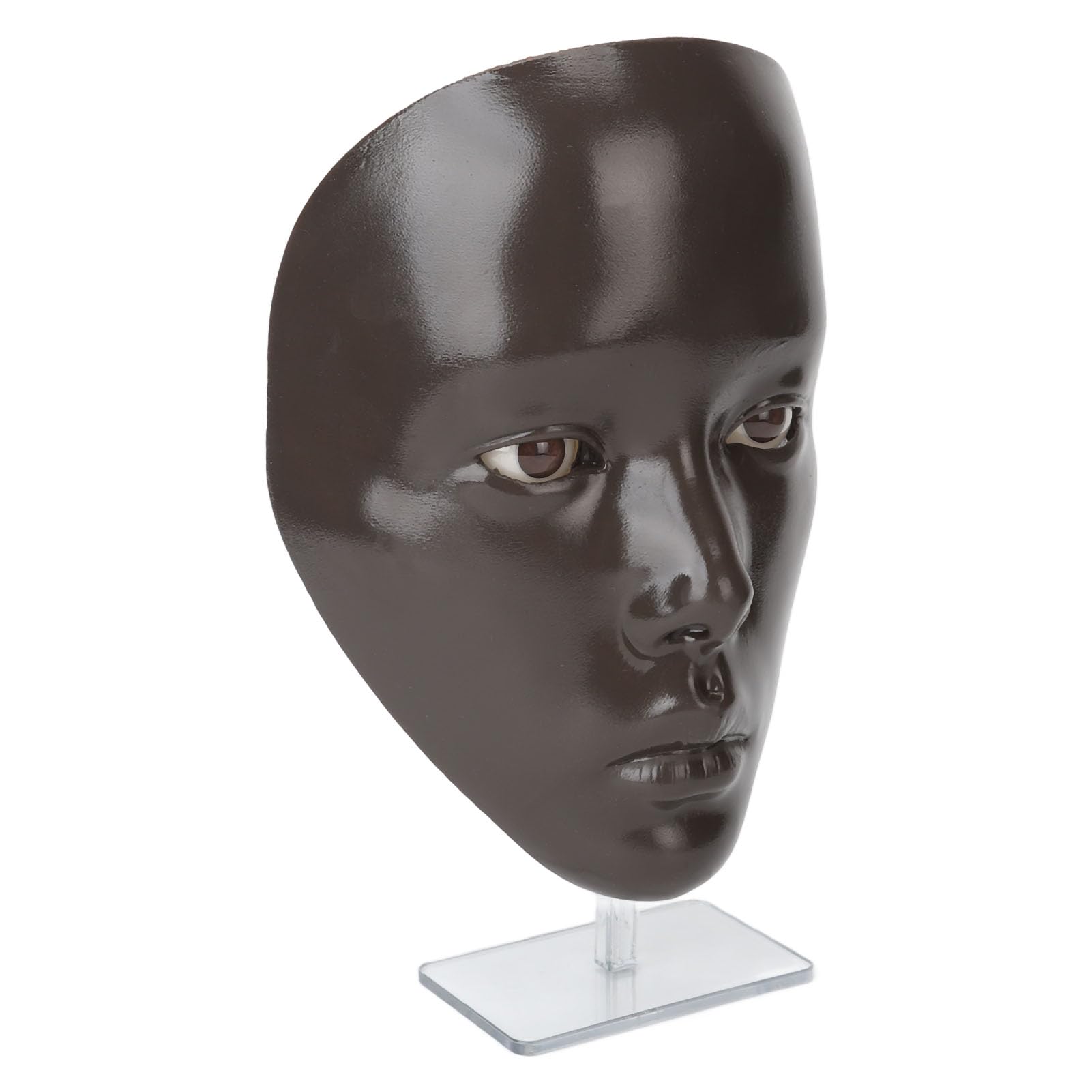 Dark Skin Full Face Makeup Mannequin Board with Stand for Cosmetics Practice - Salon & Beauty Training