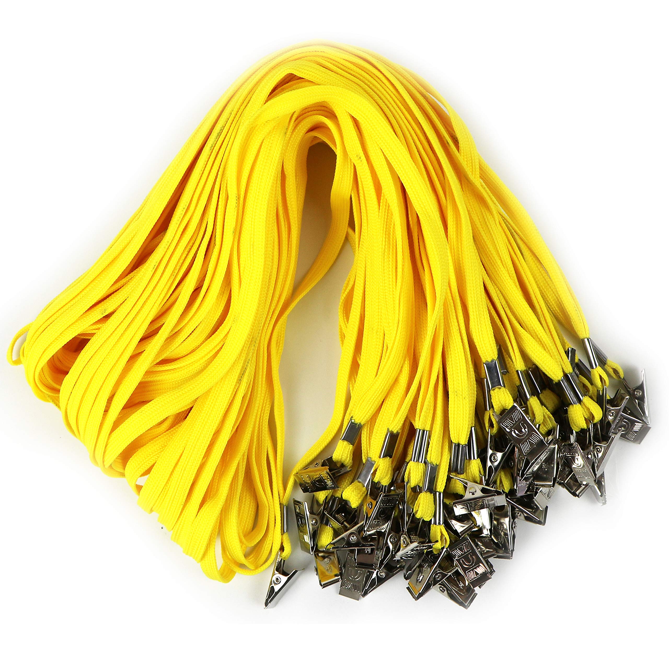 Beebel 100 Pack Black Lanyards with Badge Clip - for ID Cards & Events