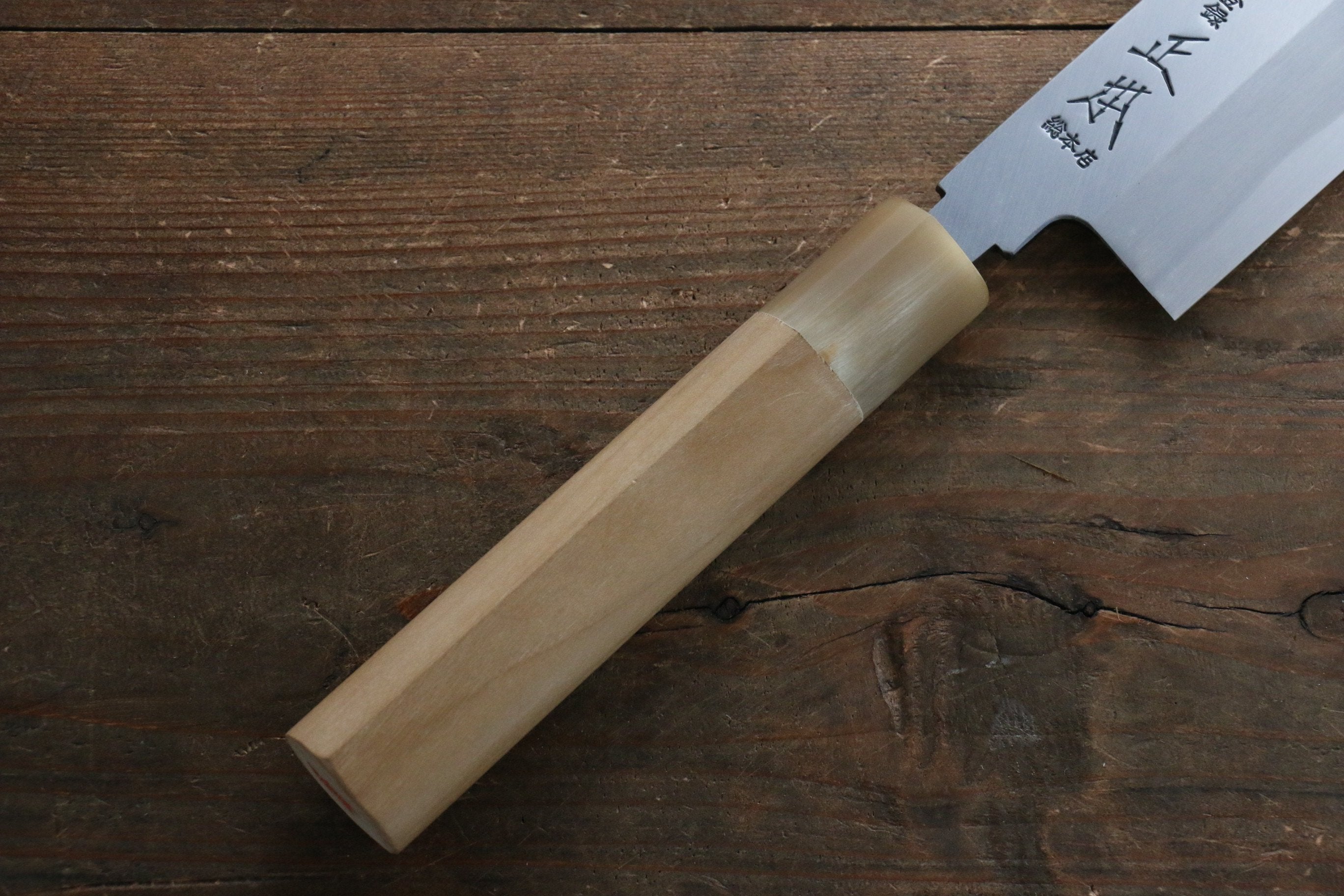 Masamoto Hongasumi White Steel No.2 Kakugata Usuba 180mm Japanese Chef Knife with Magnolia Handle - Perfect for Sushi, Vegetables & Precision Cutting