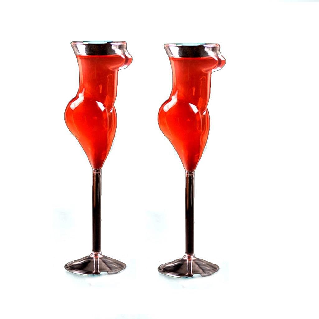 2 PCS Body Shaped Wine Glasses - Red Wine Goblet & Beer Mug with Naked Woman Design for Cocktails, Parties, Weddings & Festive Dinners - Unique Novelty Drinking Cups for Women