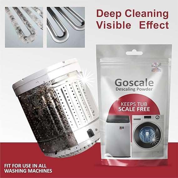 LG Washing Machine Descaler Powder - Compatible with Front Load & Top Load Models, 100g Descaling Cleaner for Drum & Tub (Pack of 2) - Removes Limescale, Odors & Residue for Fresh Laundry