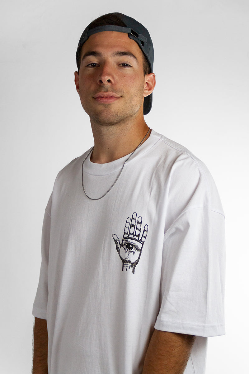 Original Oversize White T-Shirt for Men - Ocn H Brand - Comfortable Cotton Streetwear for Casual Wear, Gym & Everyday Outfits
