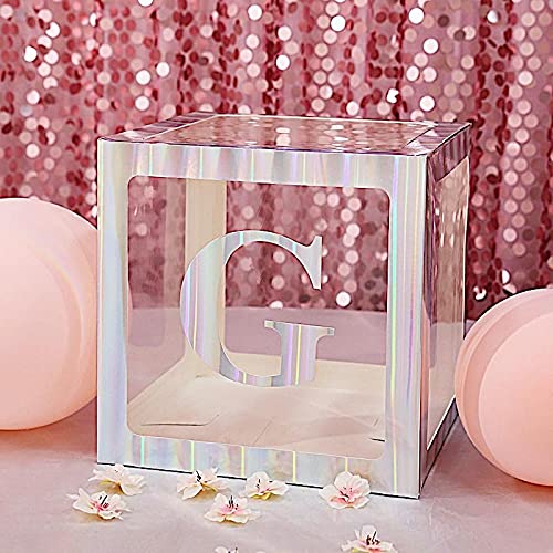 4 Pack Iridescent 5 Inch Letter G Stickers - Self-Adhesive Wall Decals for Party Backdrop, Nursery Decor, Photo Booth & Room Aesthetic