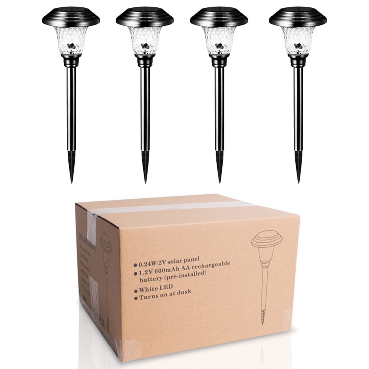 HUKSXZ 2 Pack Super Bright Solar Pathway Lights - 12 Hours Auto On/Off Waterproof Outdoor Solar Lights for Garden, Yard, Walkway | Stainless Steel LED Landscape Lighting for Patio, Driveway & Lawn Decor