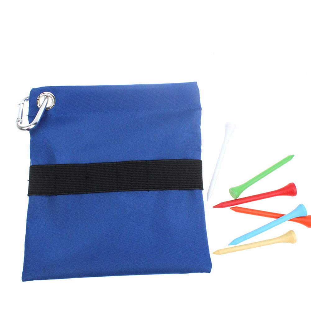 Premium Nylon Golf Tee Storage Pouch with Zipper & Carabiner - Unisex Blue Golf Tee Holder for Men & Women | Perfect for Golf Course, Driving Range & Tournament Play