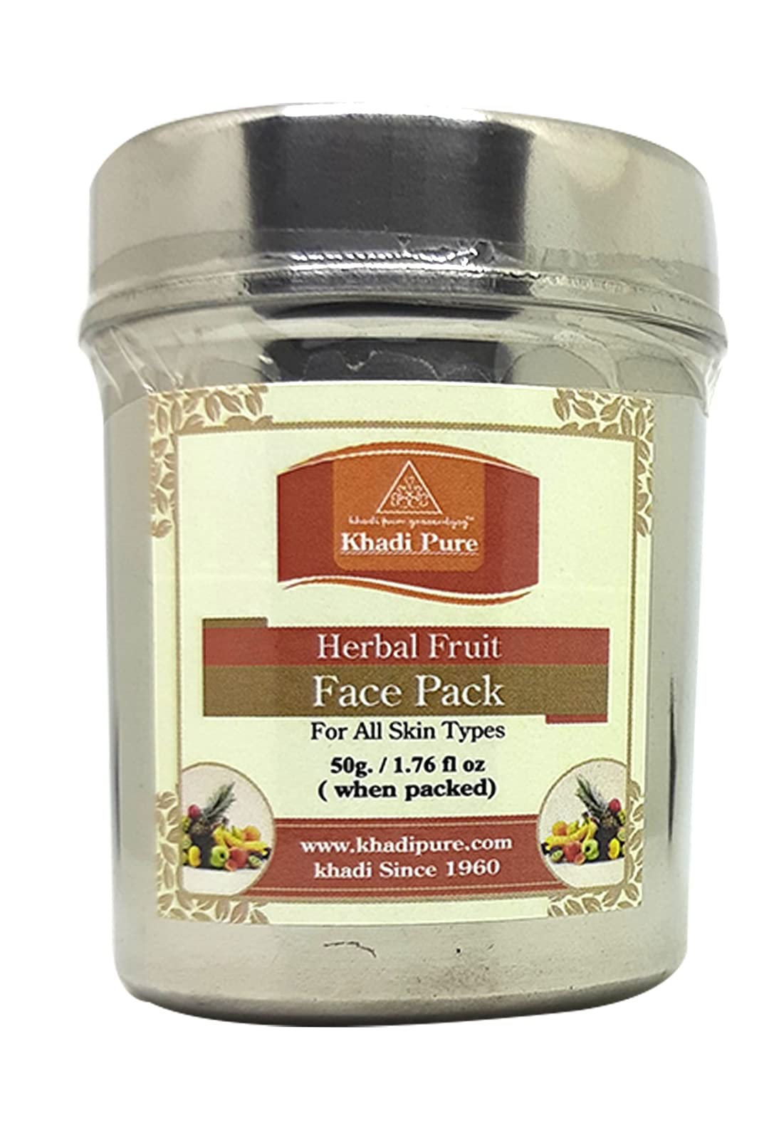 Khadi Pure Herbal Fruit Face Pack - 50g | Natural Glow & Brightening Facial Mask for All Skin Types | Perfect for Daily Skincare & Spa Nights