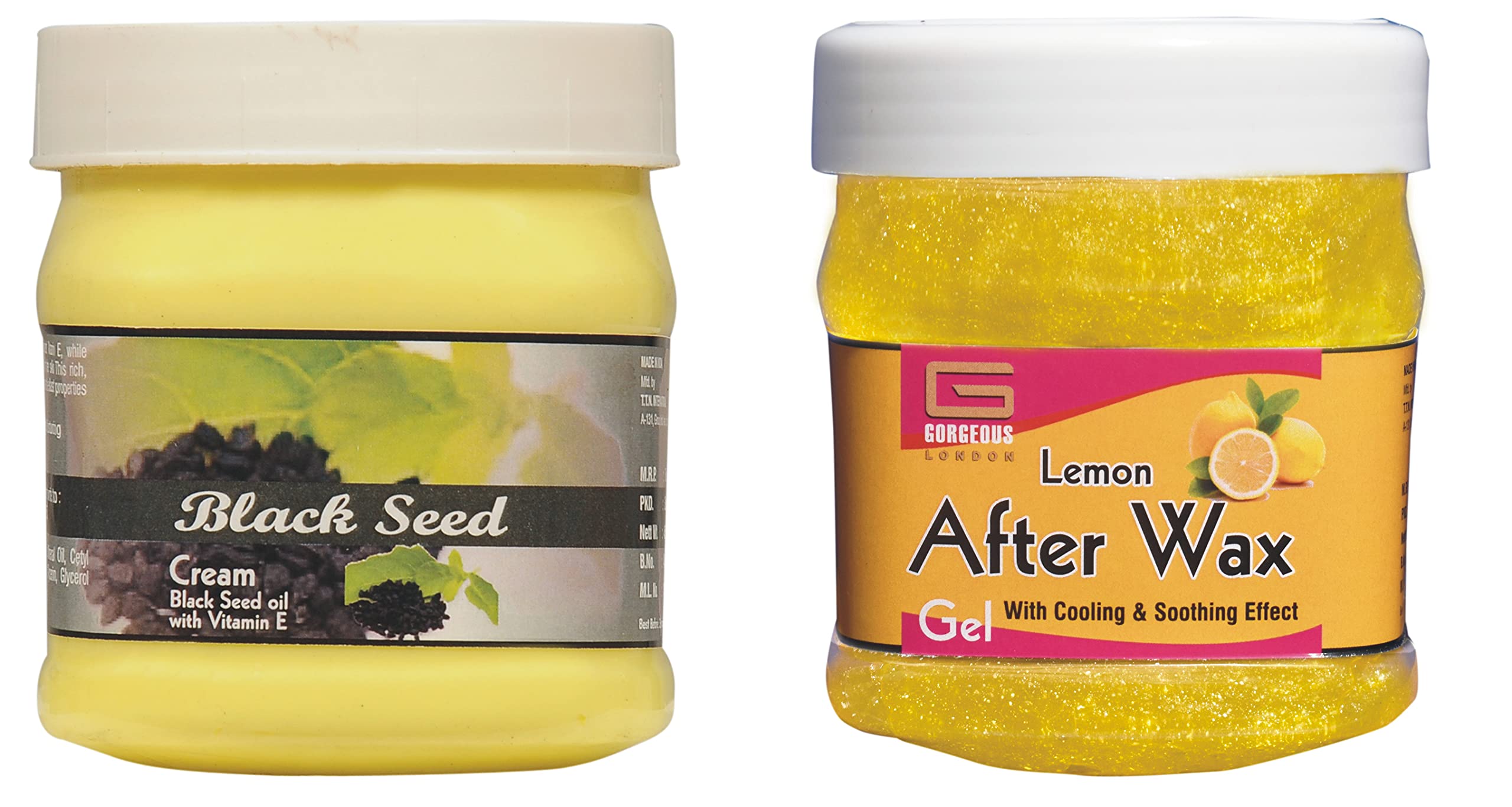 London Black Seed Cream & Lemon After Wax Gel Combo - 2 Pack (450g Each) | Post-Wax Soothing & Skin Care for Smooth, Hair-Free Skin