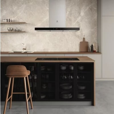 Electrolux ECI9455S 90cm UltimateTaste 500 Island Extractor Hood - Powerful Kitchen Ventilation for Smoke & Odor Removal - Perfect for Modern Open-Plan Kitchens