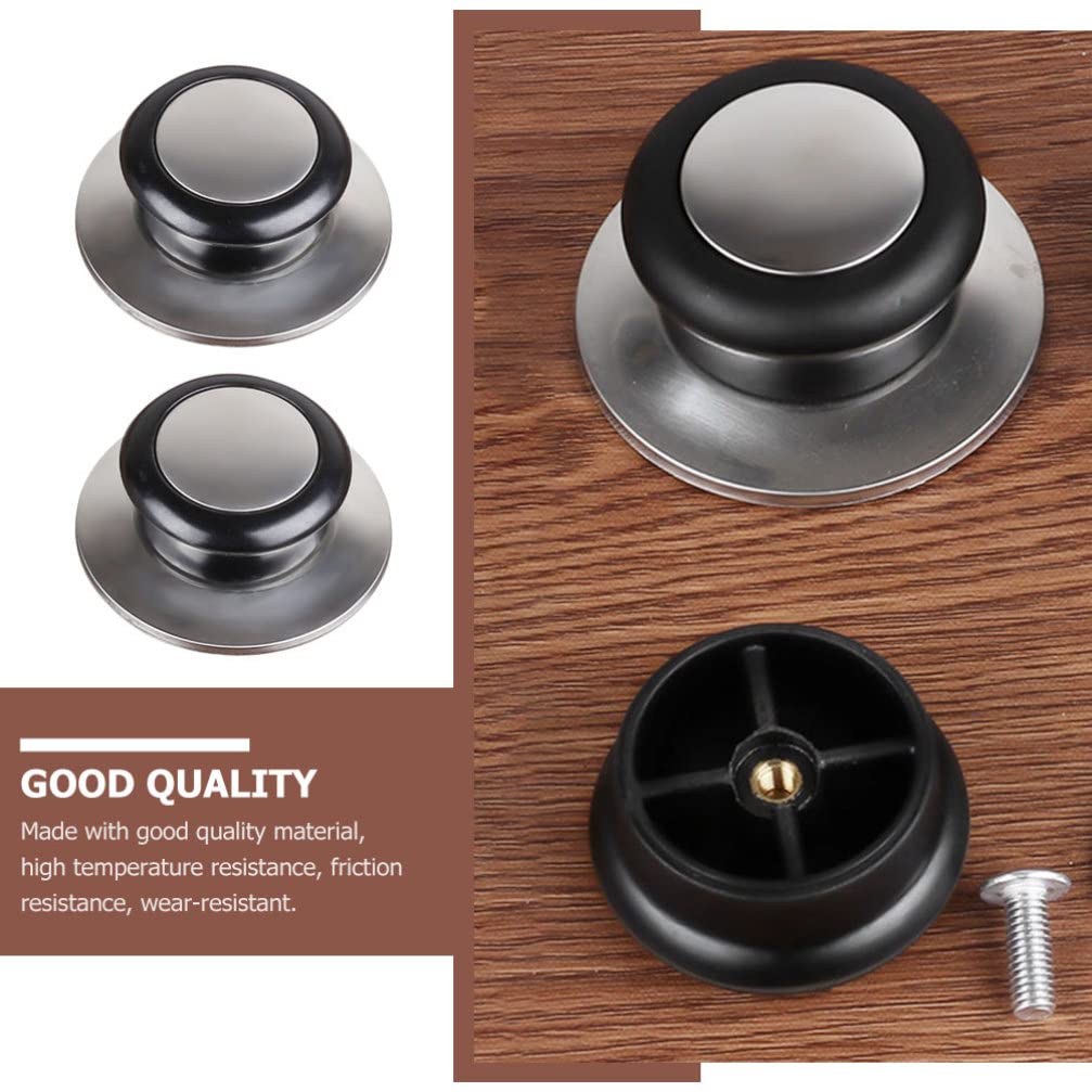 Hemoton 5-Piece Universal Stainless Steel Pot Lid Knobs - Replacement Cookware Handles for Pots, Pans & Dish Covers - Durable Metal Top Beads for Safe Cooking & Baking - Perfect for Kitchen, Camping & Outdoor Cooking