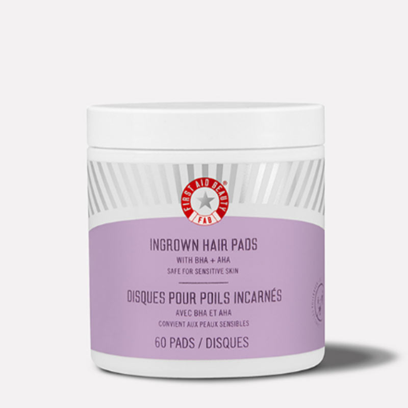 First Aid Beauty Ingrown Hair Treatment Pads - Exfoliating & Soothing for Bikini Line, Legs & Underarms - Prevent Razor Bumps & Ingrown Hairs Post Shaving & Waxing