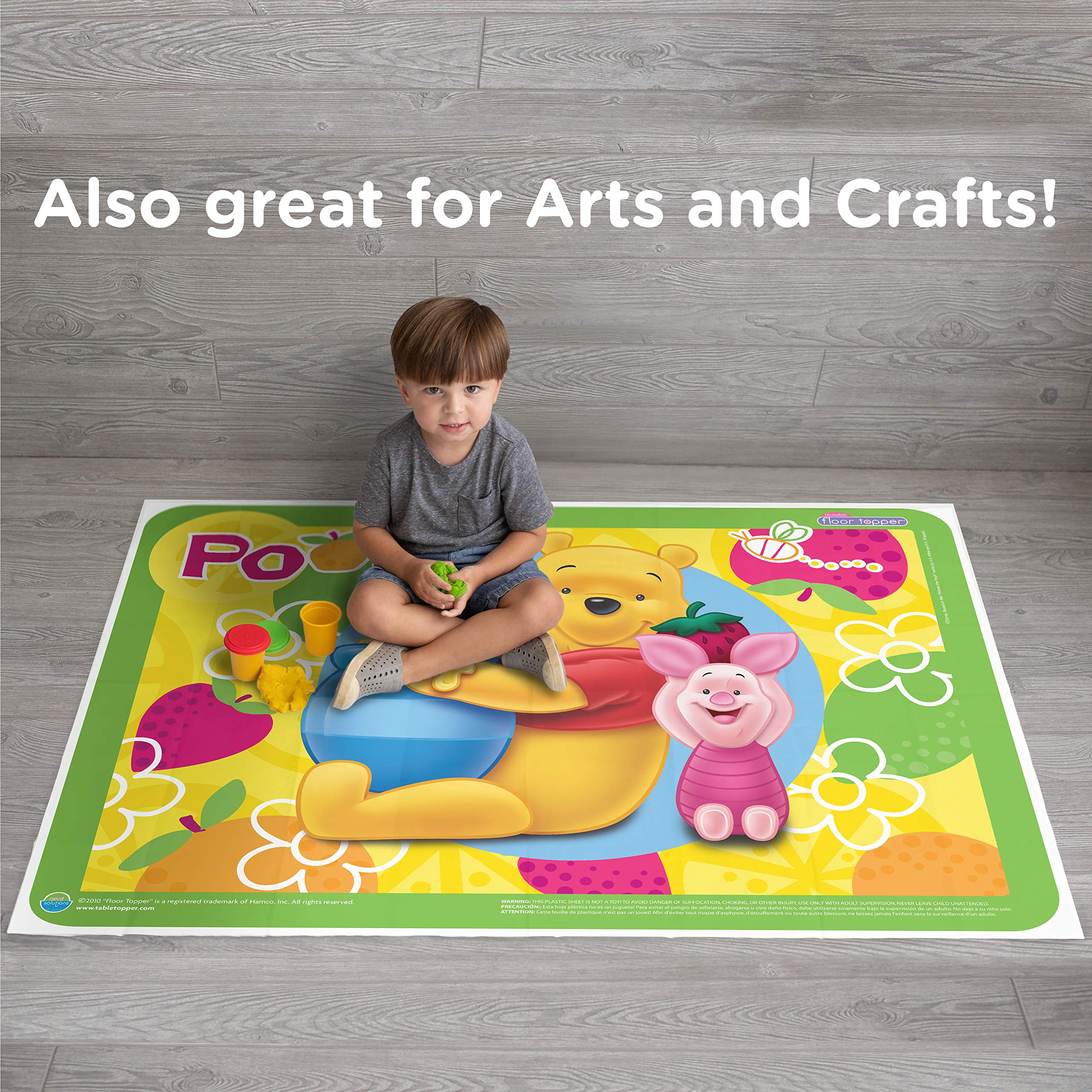 Disney Winnie The Pooh Waterproof Meal and Play Mat for Babies - Cute Nursery Floor Mat for Feeding, Playtime & Tummy Time | Perfect for Daycare, Home & Travel