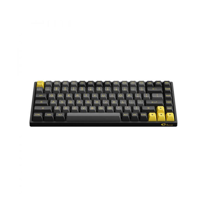 Akko 3084B Plus Wireless Mechanical Keyboard - Hot Swappable RGB Backlit, Black & Gold Design, CS Pink Switch - Perfect for Gaming, Typing & Office Work