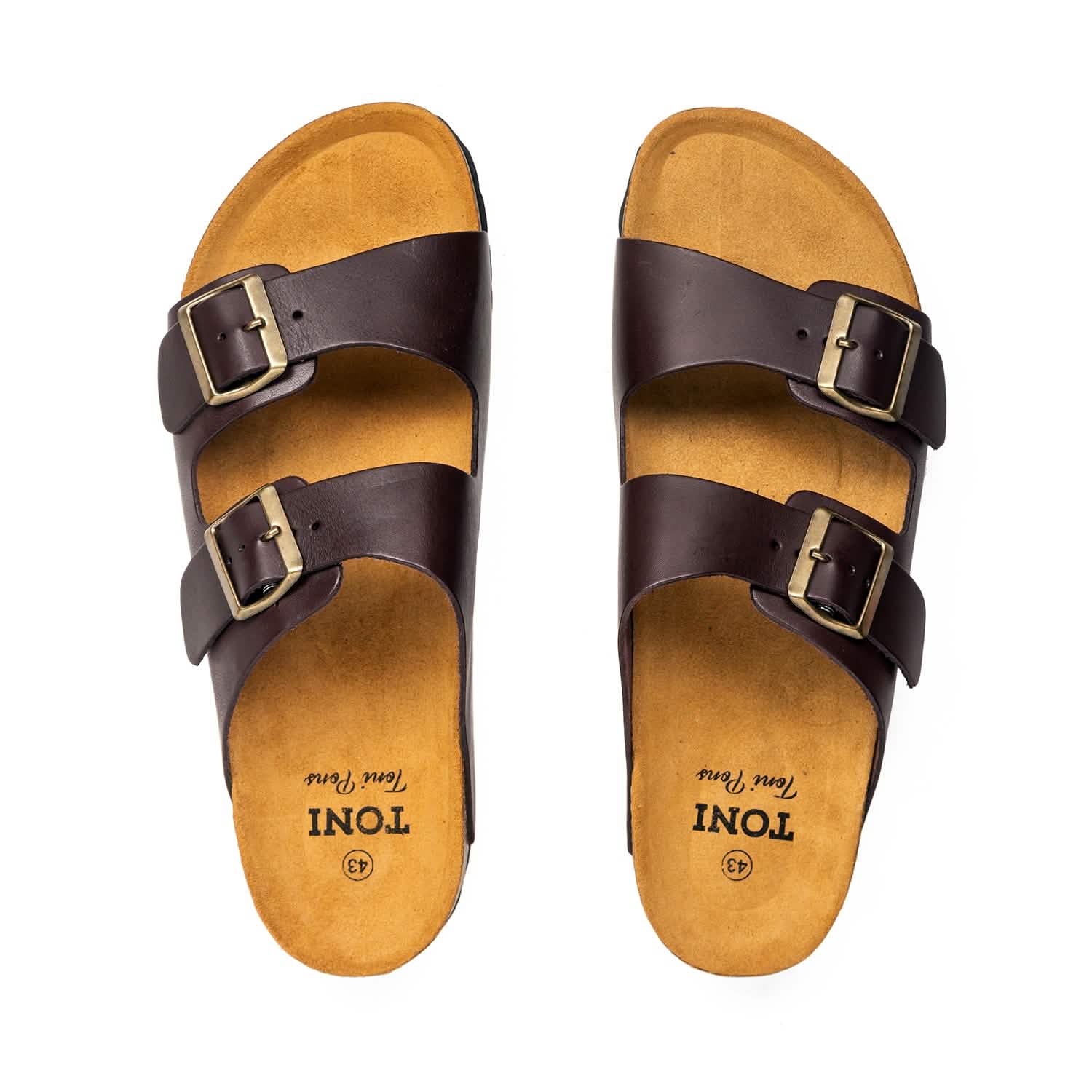 Men's Plain Leather Open Toe Sandals - Comfortable Casual Summer Footwear for Beach, Travel & Outdoor Activities
