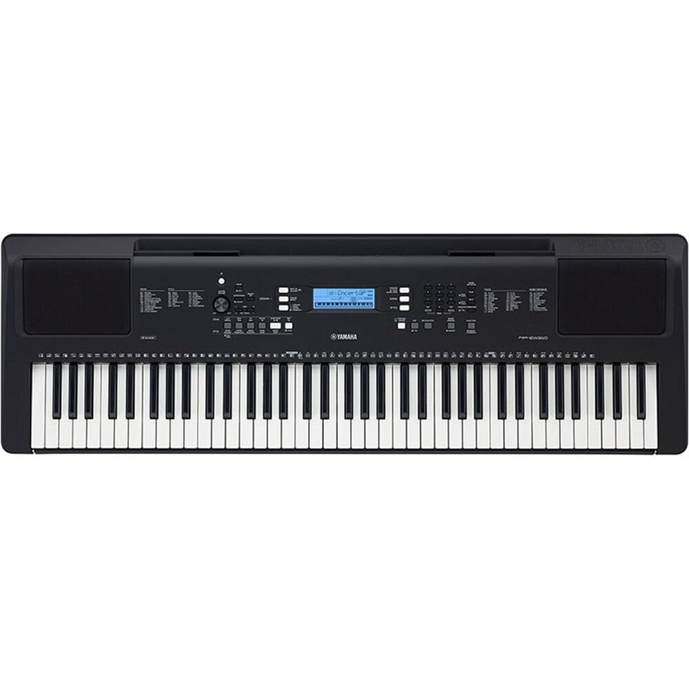 Yamaha PSR-EW310 76-Key Portable Keyboard with Touch Sensitive Keys, Power Adapter, Rechargeable Batteries & Cleaning Kit - Perfect for Beginners, Home Practice & Live Performances