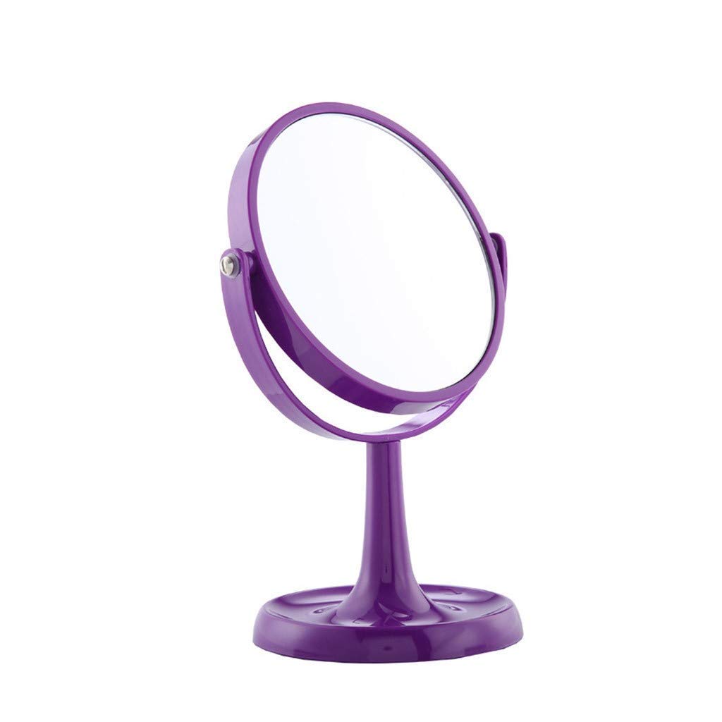 360° Rotating Double-Sided Makeup Mirror - Portable Vanity Mirror for Bedroom, Bathroom & Studio (Red, 10.9