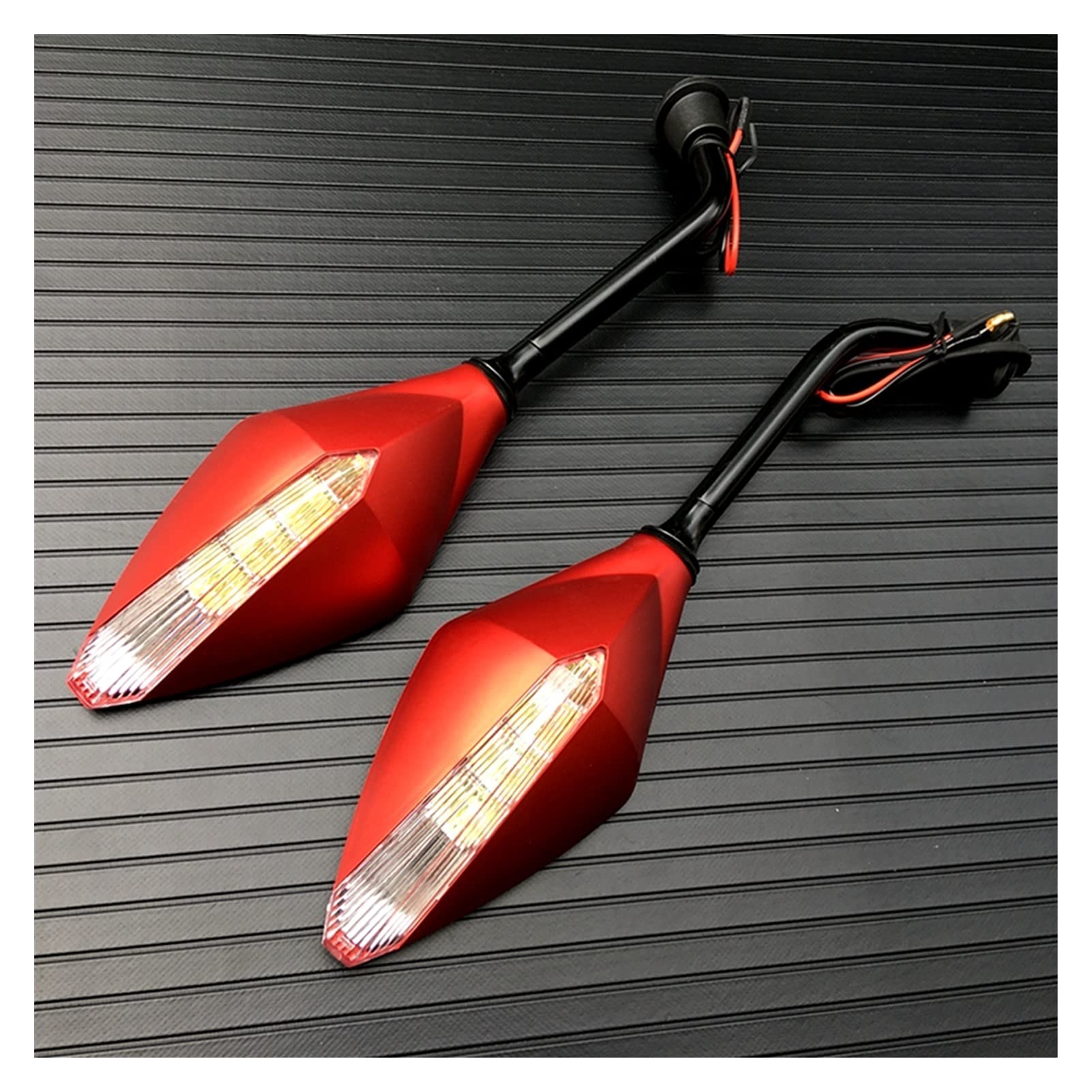 Universal 10mm Motorcycle LED Turn Signals & Rearview Mirrors - Waterproof Scooter Indicator Lights for Harley, Honda, Yamaha - Perfect for Night Riding and Safety Enhancement
