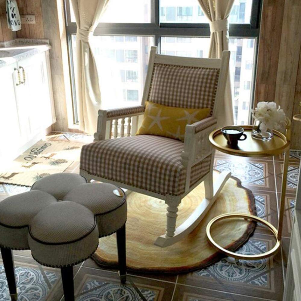 Gold Round Bistro Side Table with Tray - 15.74