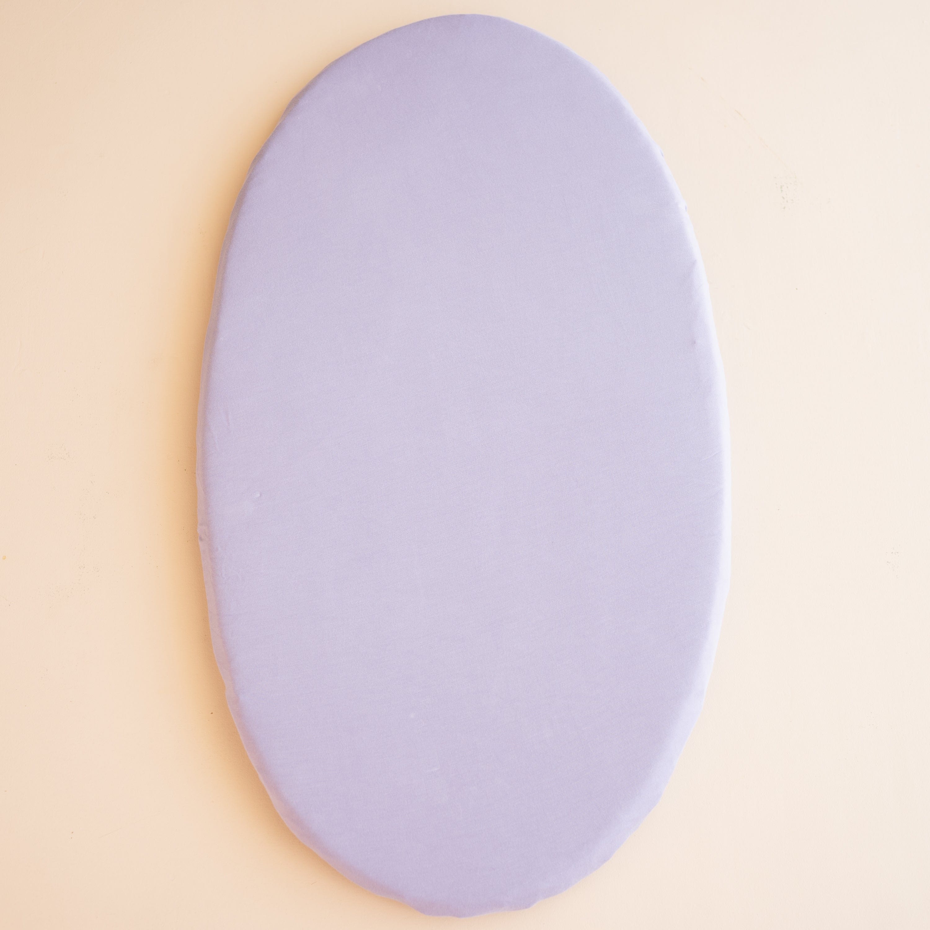 Organic Cotton Oval Bassinet Sheet - Soft & Breathable Crib Fitted Sheet for Baby Nursery, Taro Purple - Perfect for Newborns, Co-Sleepers & Travel Cribs