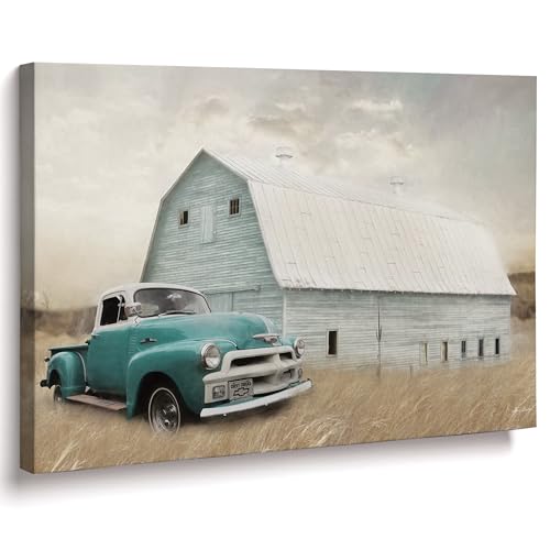 Teal Barn and Truck