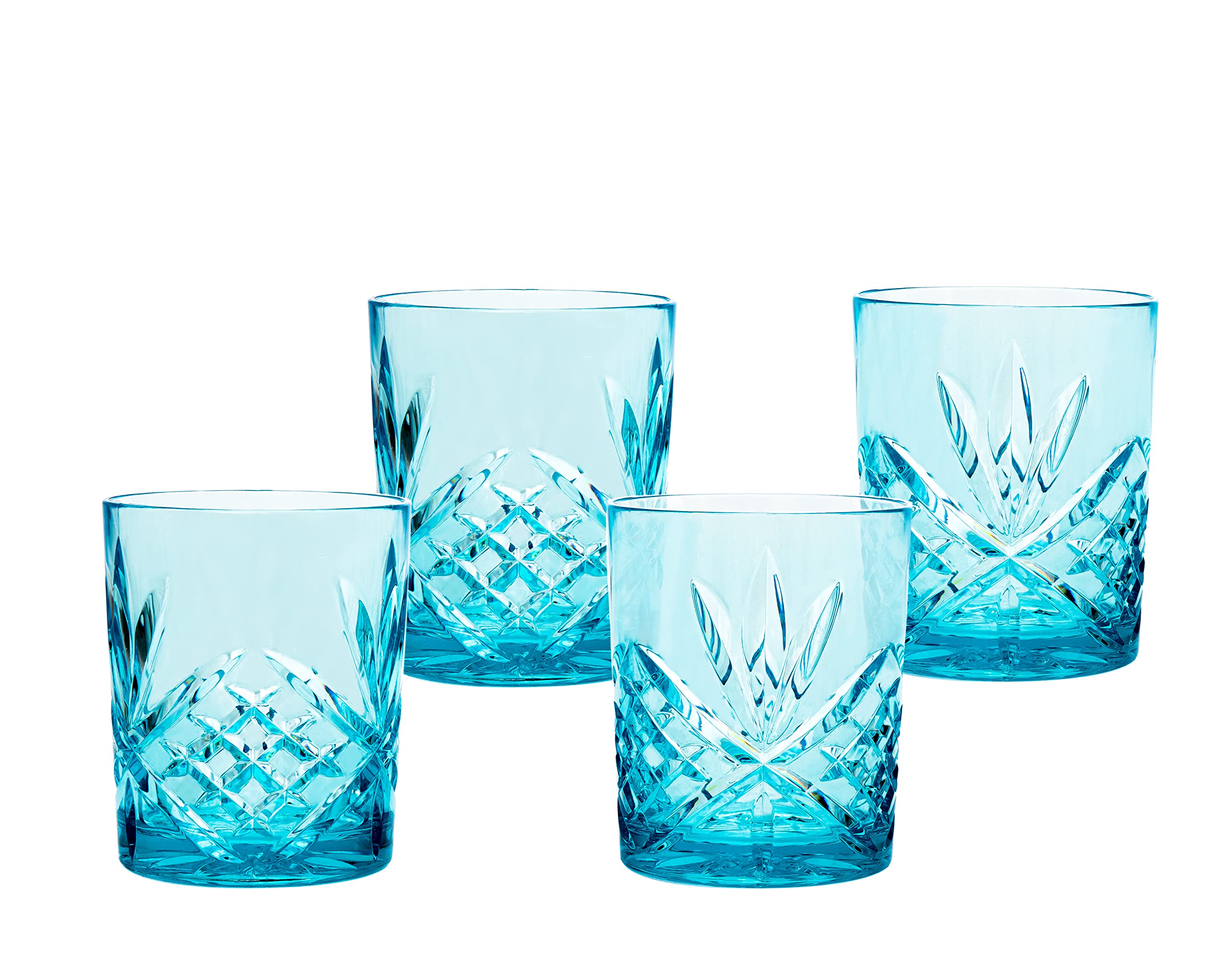 Godinger Acrylic Whiskey Glasses Set of 4 - Shatterproof, Reusable Whiskey Tumbler Cups for Bourbon, Scotch & Cocktails - Dublin Collection - Perfect for Home Bars, Parties & Gifts