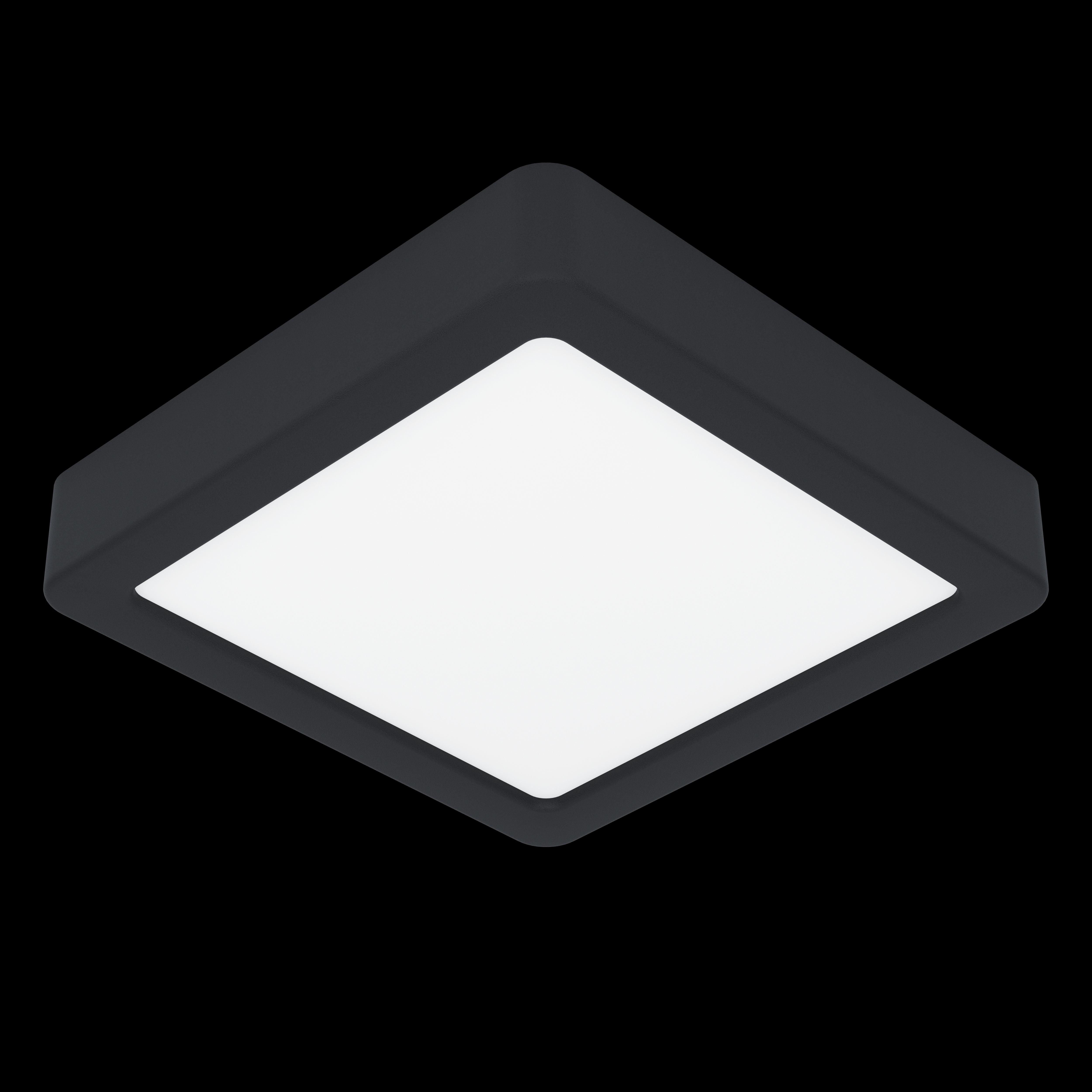 Eglo Fueva 5-LED Black Square Flush Mount Ceiling Light IP44 Waterproof - Perfect for Bathroom, Kitchen, Hallway & Indoor Lighting