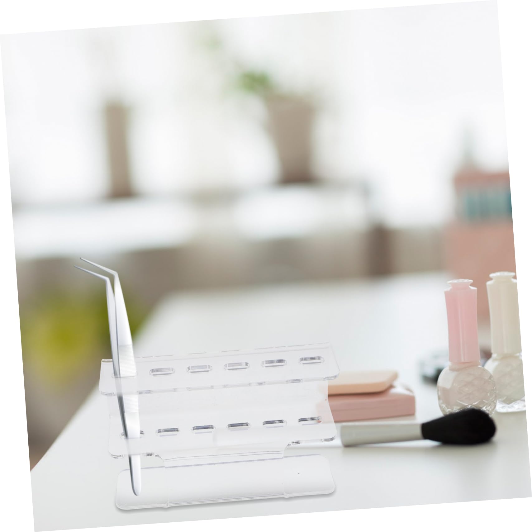 6 Pcs Acrylic Eyelash Tweezer Holder - Storage Rack & Display Stand for Lash Extensions Tools - Perfect for Salon, Makeup Artists & Home Beauty Organizers