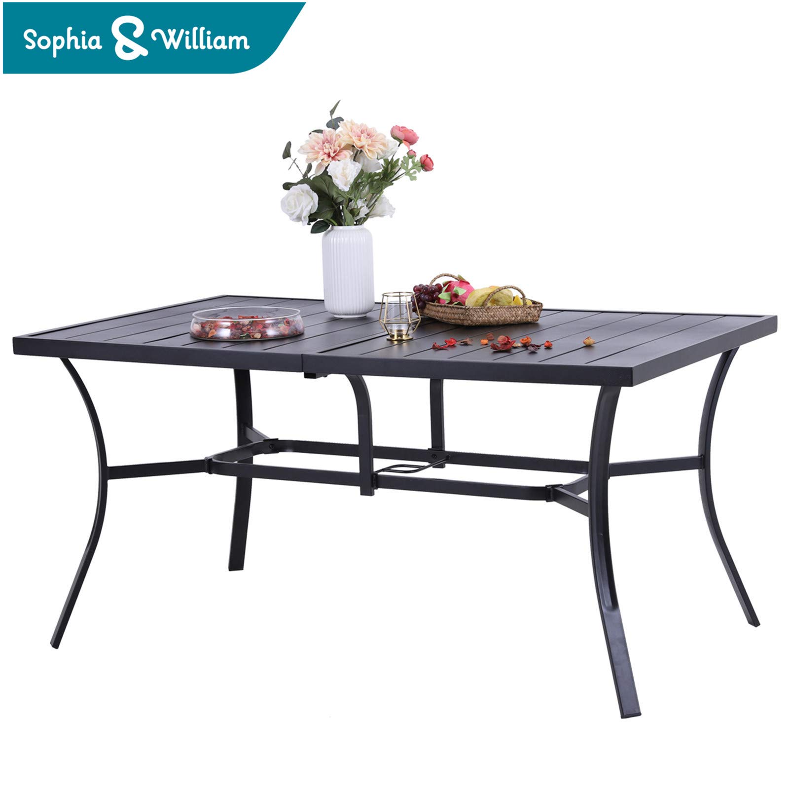Sophia & William 7-Piece Outdoor Dining Set with 6 Swivel Textilene Chairs & Rectangle Table - Modern Patio Furniture for Poolside, Backyard, Porch | Perfect for Outdoor Entertaining & Relaxation